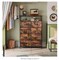 Fabric Dresser with Open Shelves for Bedroom, Tall Dresser with Eight Drawers, Fabric Bin Storage Tower, Closet Chest of Drawers for Living Room, and Hallway Print with Rustic Brown Wood Grain